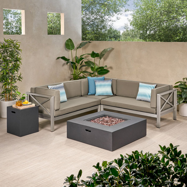 Orren Ellis Kendall 5 Person Outdoor Seating Group with Cushions
